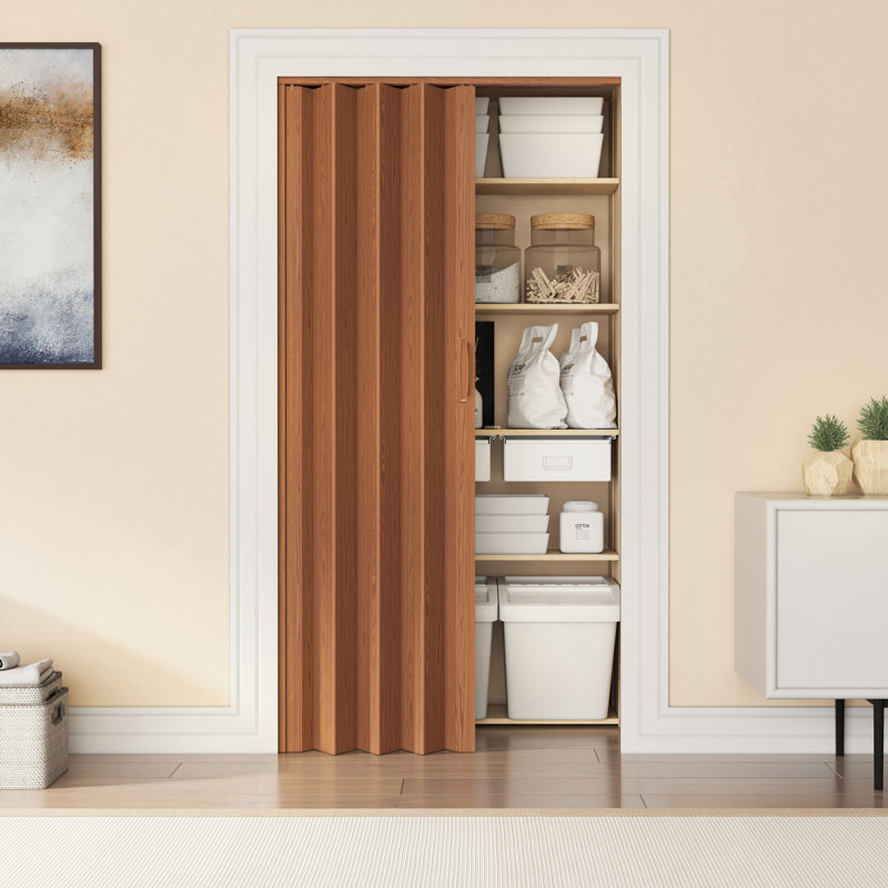 Portes accordéon pliables en PVC 48 po Studio Series, noyer, 48 po x 80 po, Noyer
