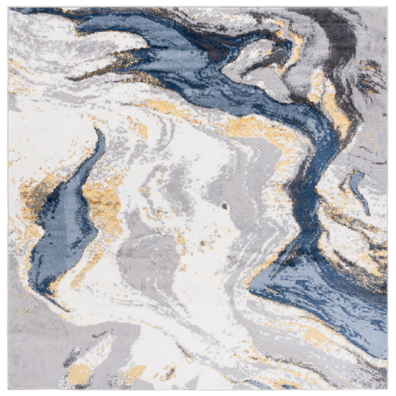 Tapis abstrait Luigia Performance Performance, Carré 6 pi 7 po