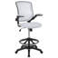  Chaise de dessinateur ergonomique en maille à dossier moyen avec repose-pieds et accoudoirs rabattables-1349973909