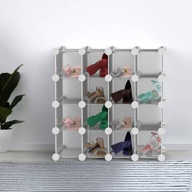 Dropship 7-Tier Portable 28 Pair Shoe Rack Organizer 14 Grids