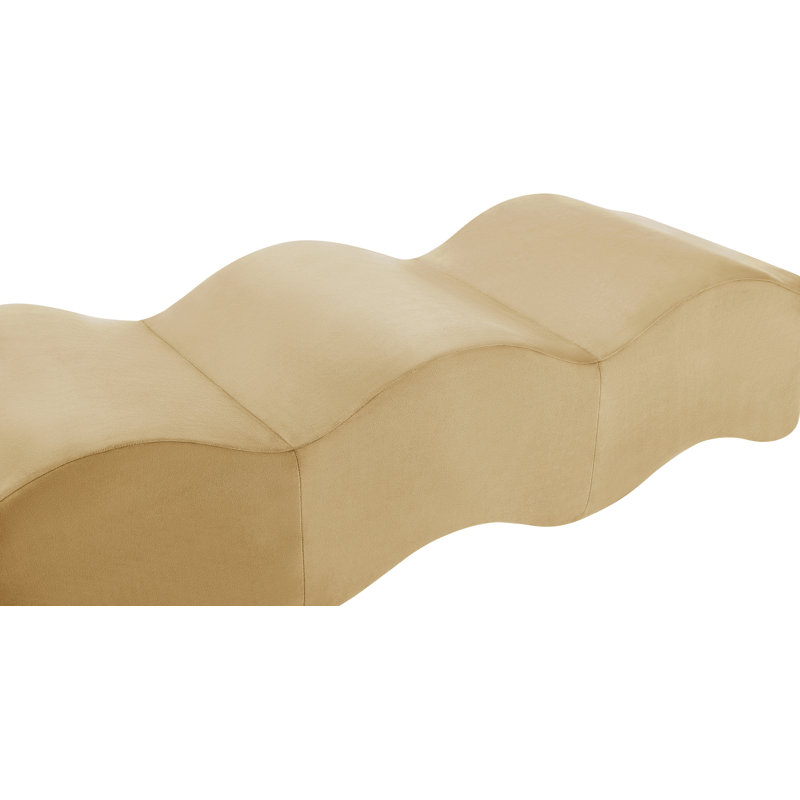 Banc en velours Leavon, Velours brun clair