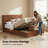 King Size Lift Up Storage Platform Bed Frame, Hydraulic Storage System with Wooden Corrugated Curved Design, No Box Spring Needed, 1000 lbs Capacity, Tool-Free Assembly-1285436634