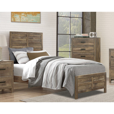 Mobilier de chambre à coucher rustique en bois patiné