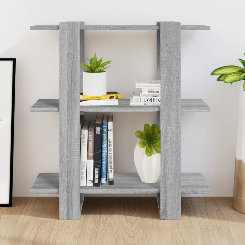 Gendrutis Bookcase, 87cm H x 80cm W x 30cm D, Sonoma Grey