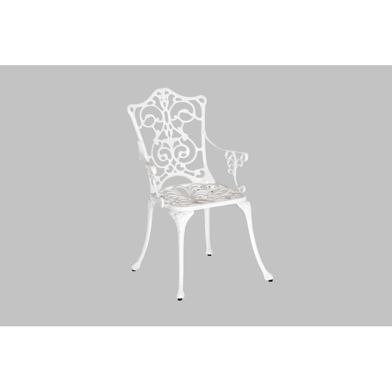 Vanegas Outdoor Patio Dining Armchair, White
