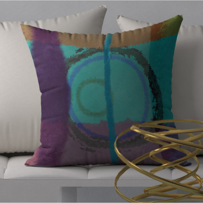 Abstract Reversible Throw Pillow, 18" H x 18" W