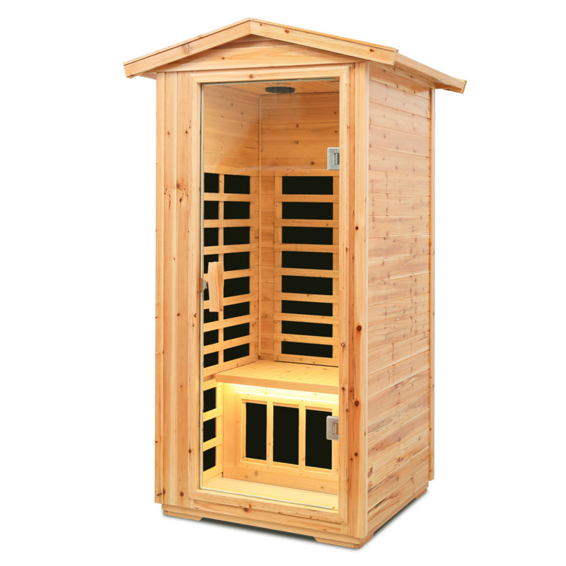 Sauna d'extérieur infrarouge lointain à une personne, Brun