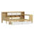 Wooden L-Shape Daybed with Seven Storage Cabinets and Two Storage Drawers, Multi-functional Bed with Study Desk and Built-in Bookshelf