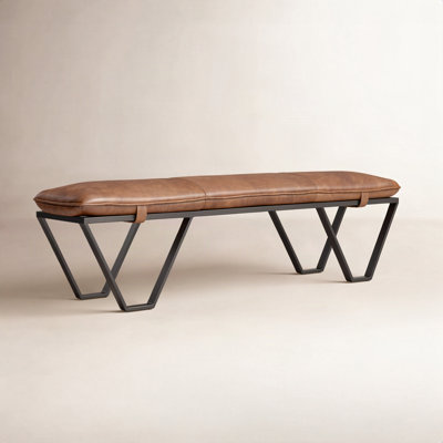 Skylar Genuine Leather Upholstered Bench