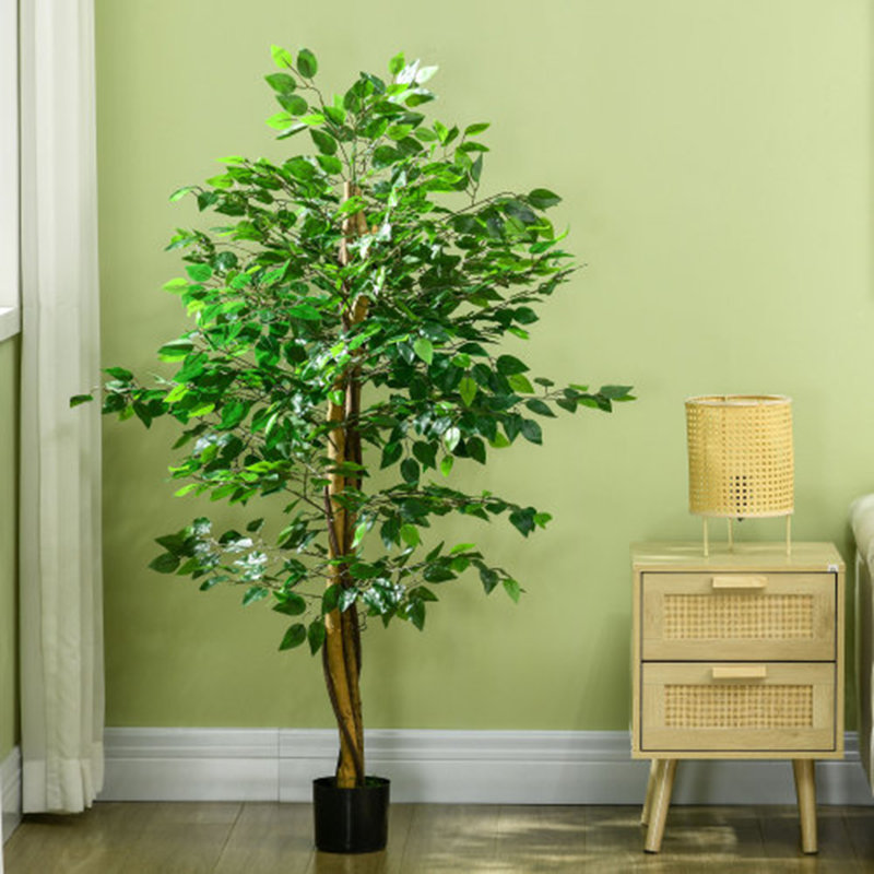 Ficus artificiel avec pot HOMcom, H 59 po x l 6 po x P 6 po