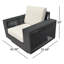Fauteuil club d'extérieur en osier avec coussins Sunbrella Jenette