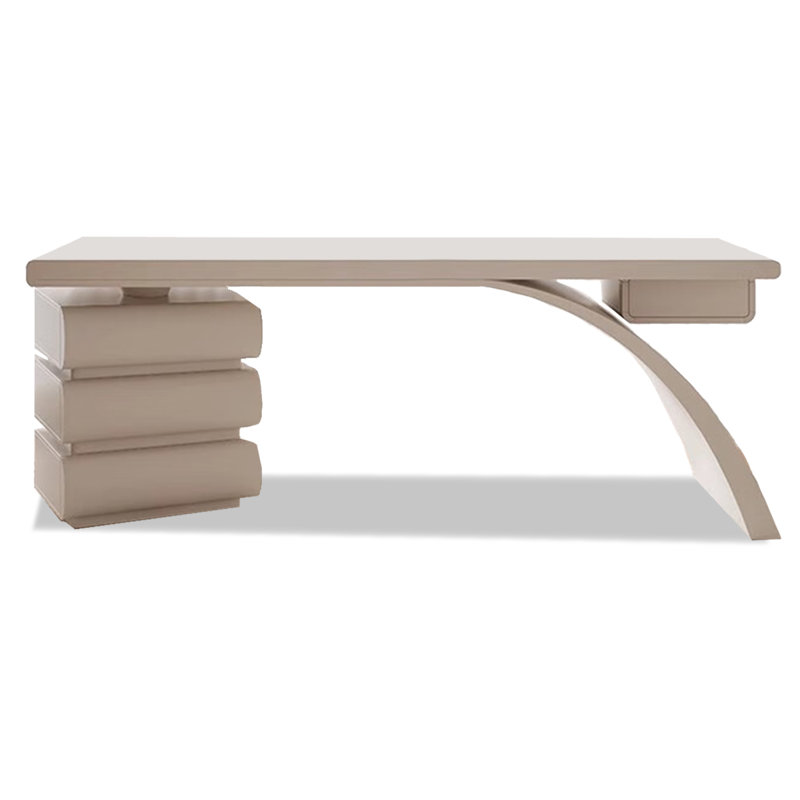Table de réception de bureau en bois massif crème, H 29,53 po x l 55,12 po x P 27,56 po