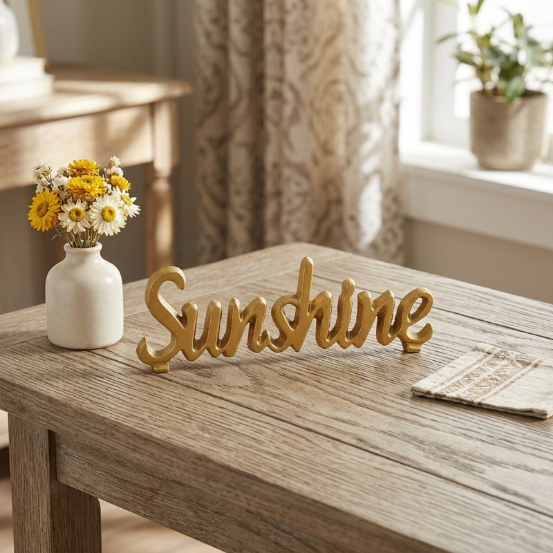 Enseigne de table Norah Sunshine, Or