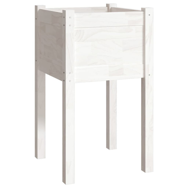 Alasha Wood Planter Box, White, 70cm H x 40cm W x 40cm D