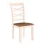 Ensemble de table de salle à manger 7 pièces et 6 chaises d'appoint en cerisier et blanc
