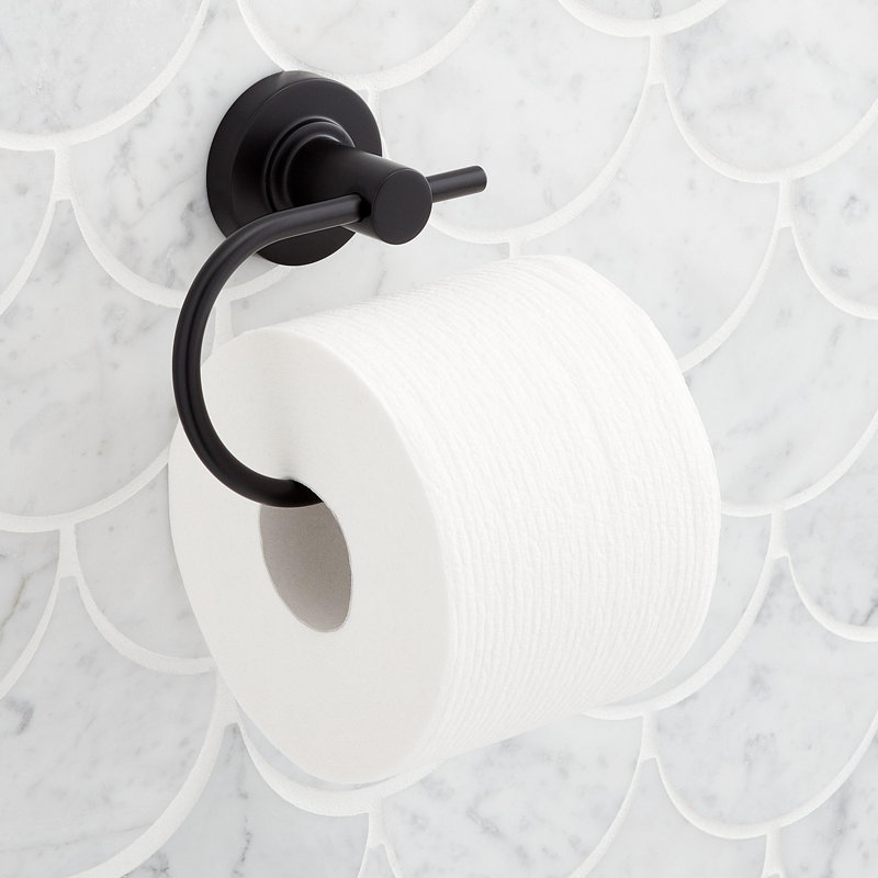 Lexia Wall Mounted Euro Toilet Paper Holder, Matte Black