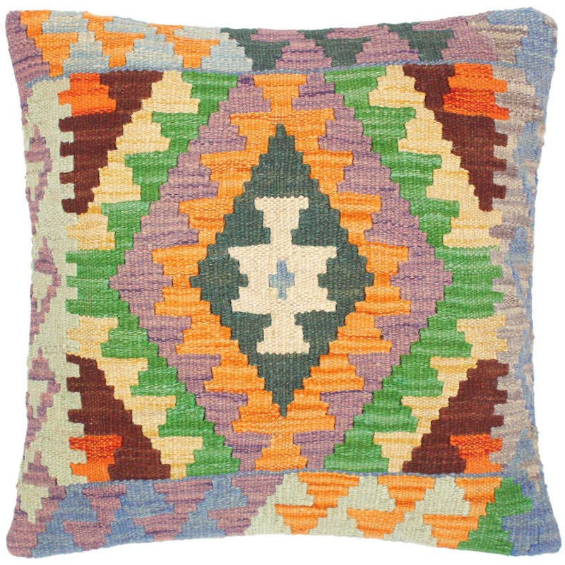 Housse et insert de coussin carré en laine tissé à la main