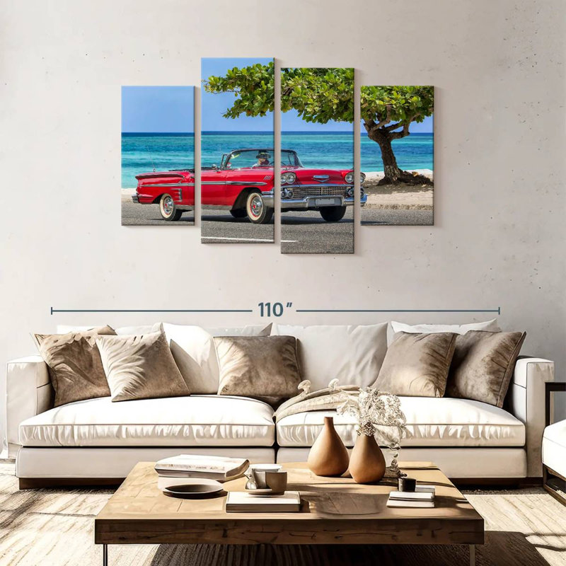 Mehar Red Cabriolet, 48" H x 75" W