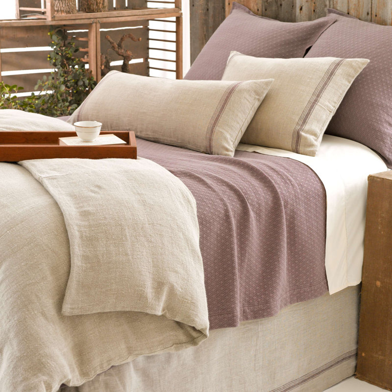 Stone Washed Linen Bed Skirt, Twin/Twin XL Duvet Cover, Natural