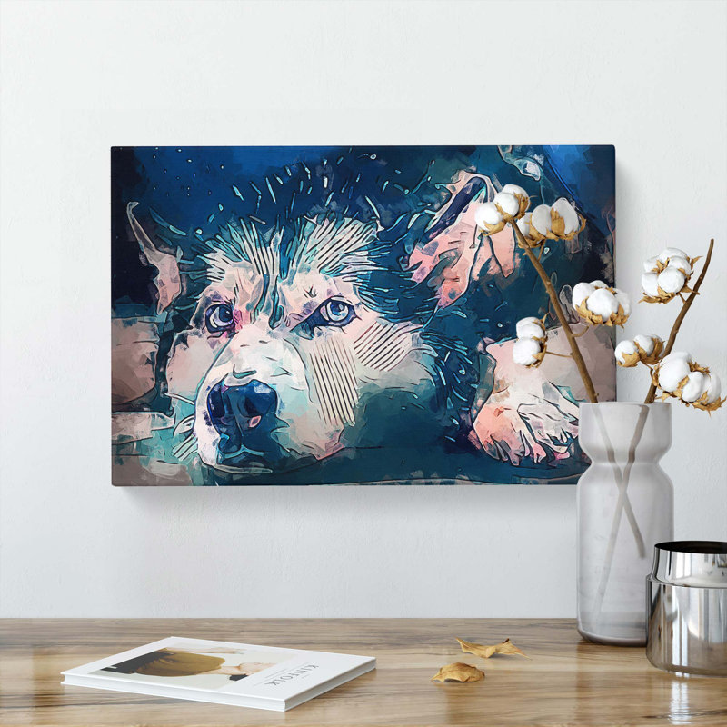 A Husky Dog In Abstract - Wrapped Canvas, 35cm H x 50cm W x 3cm D