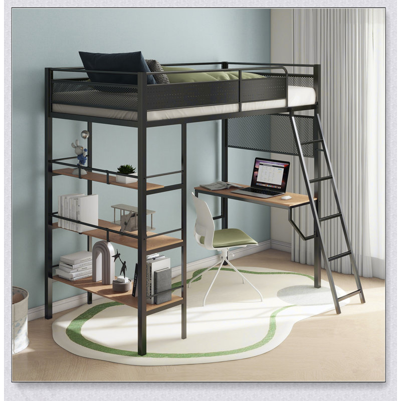 Lit mezzanine simple William à 3 tablettes William