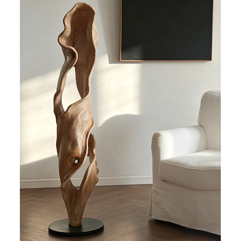 Brown Black Free Form Solid Wood Decorative Object, 61.81" H x 14.96" W x 14.96" D