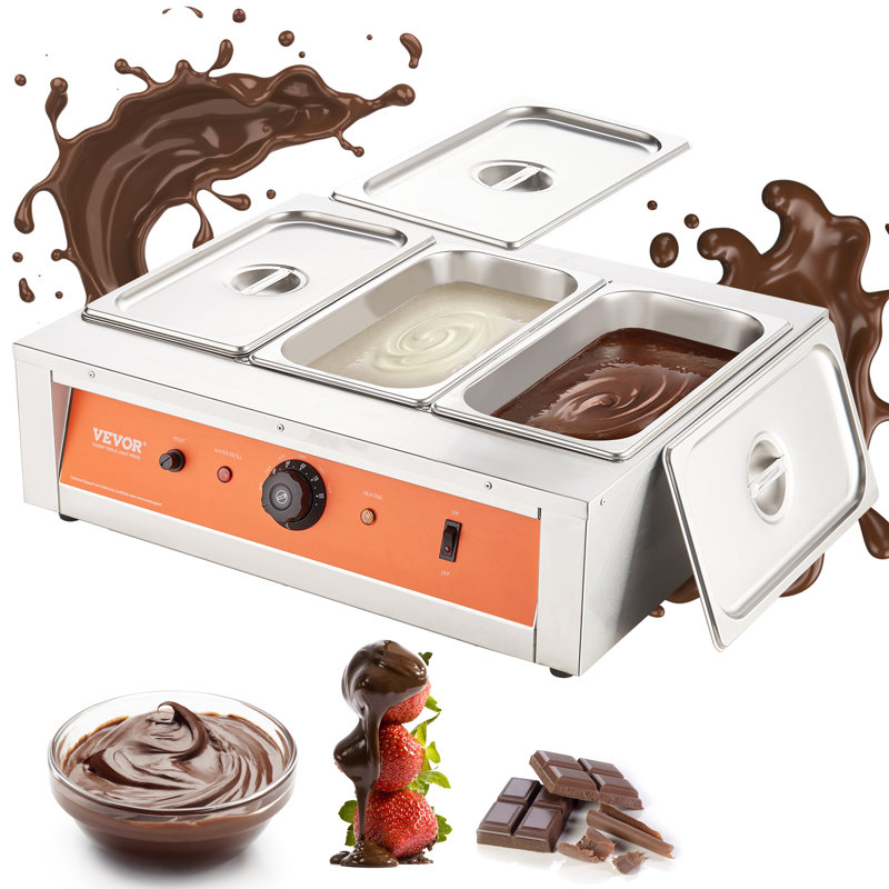 Chocolate Tempering Machine, 26.5 Lbs 3 Tanks Chocolate Melting Pot TEMP Control 86~185℉