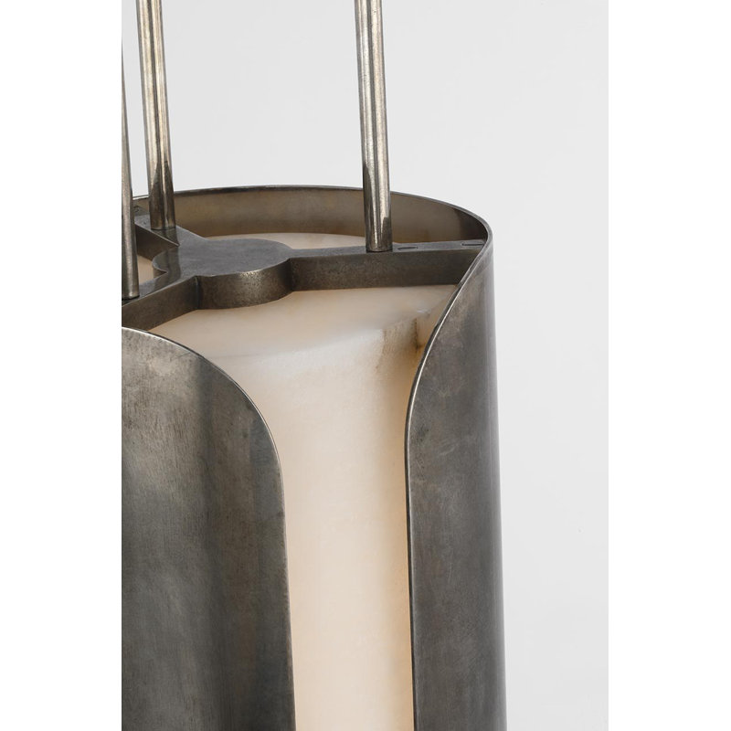 Anne-Marie Barton Armise Pendant with Nova Frost, 242" H x 7.5" W, Mottled Pewter, White