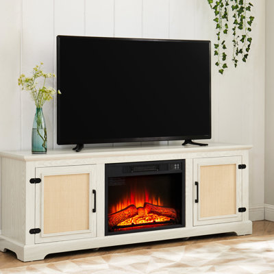 Console télé 65 po avec support de foyer naturel et 4 777 po 30 minutes - 6 heures