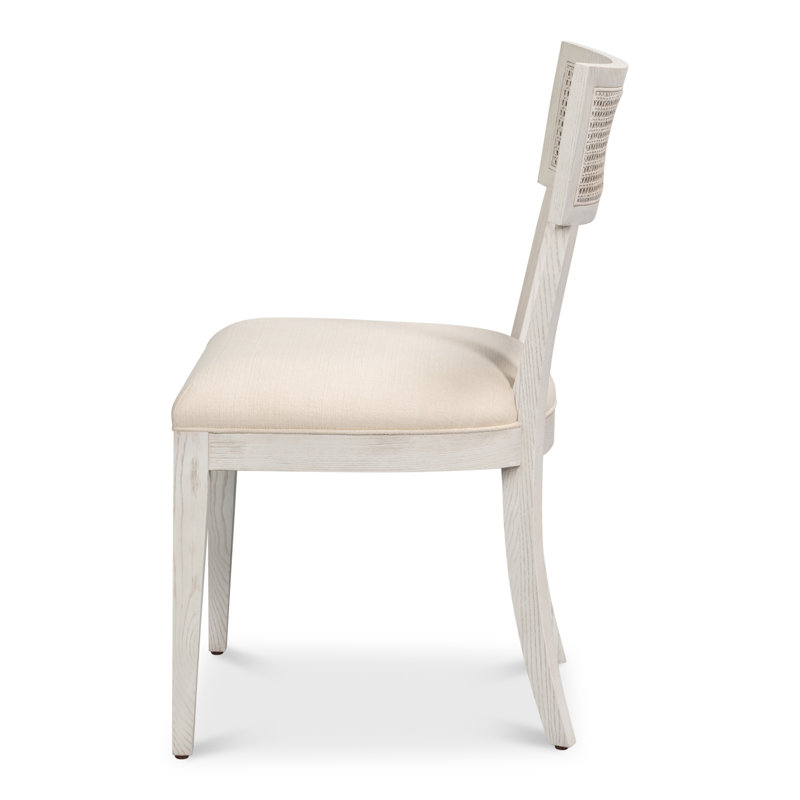 Ridge Upholstered Dining Chair, White