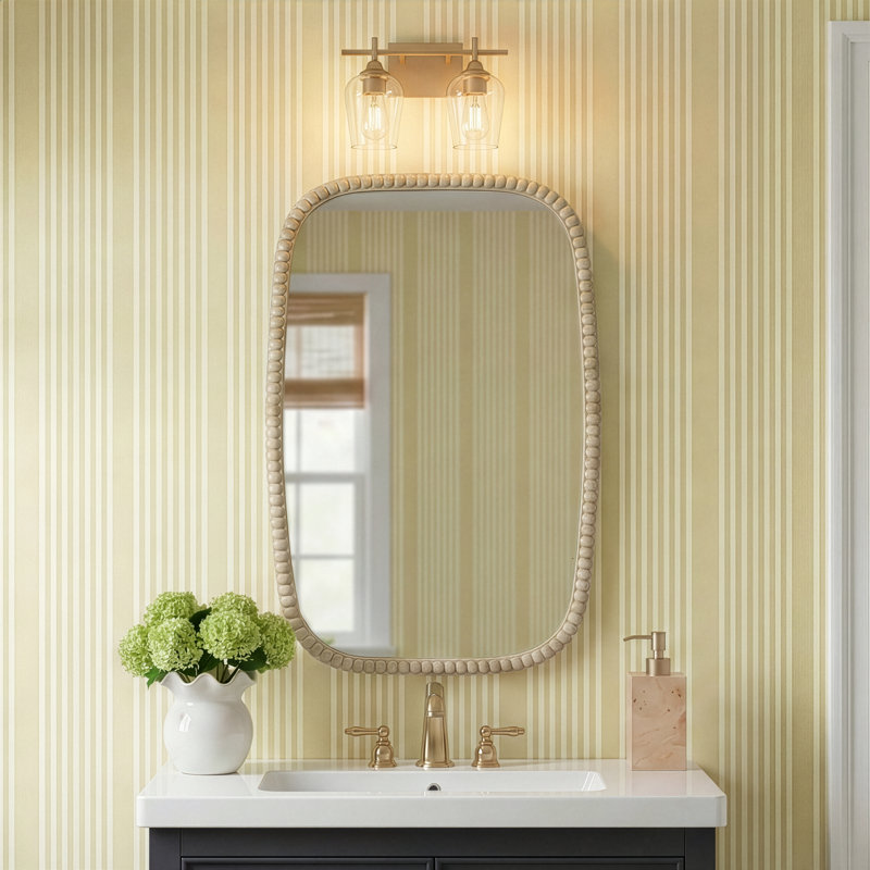 Breena Dimmable Vanity Light in Warm Brass, Warm Brass, Clear