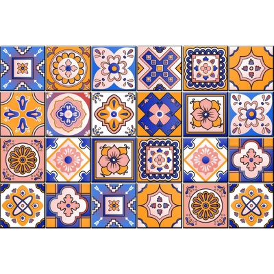 Abstract Non-Wall Damaging Tile Decals