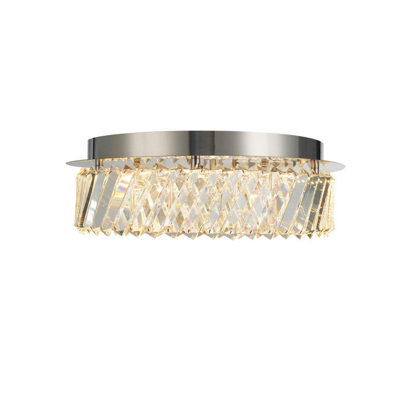 Plafonnier encastré Alya - nickel poli - 15,75 po de diamètre, L 15,75 po