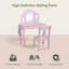 Dressing Table Pink Wooden Set 3Mirror Design with Chair