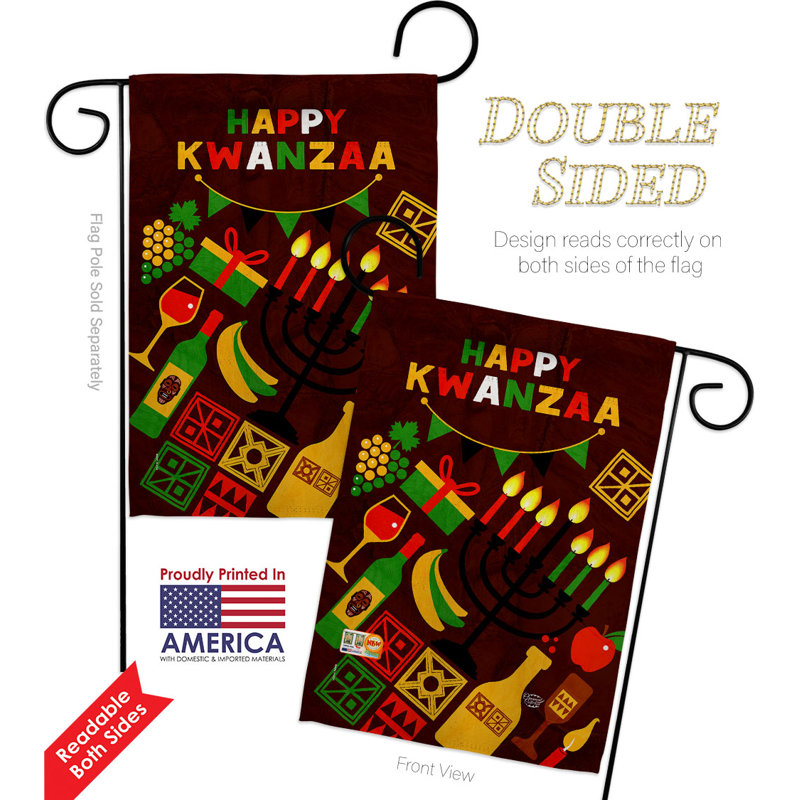 Drapeau de jardin en polyester 18,5 po x 13 po Kwanzaa Mazao