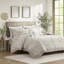 Édredon très grand taupe avec housse 100% coton et 2 taies décoratives en chenille-121299403-121299406