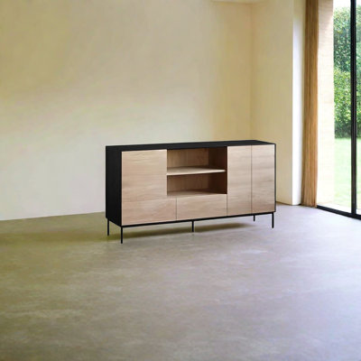 Nordic style simple modern wooden sideboard.