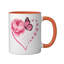 Peony Butterfly Heart Flower Floral Ceramic Mug, 11oz-567607590