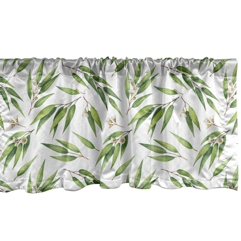 Green Eggshell and White Eucalyptus Satin Valance Set