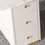 Bureau en bois manufacturé courbé blanc avec 3 tiroirs-108574183