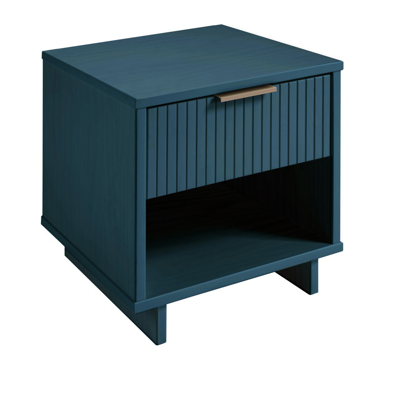 Laureli 18.11'' W Solid Wood Nightstand, Individual, Midnight Blue