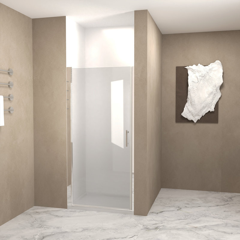 Porte de douche pivotante en aluminium chromé de 35 à 34 pouces