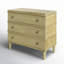 3 Drawer 18" W Solid Wood Dresser