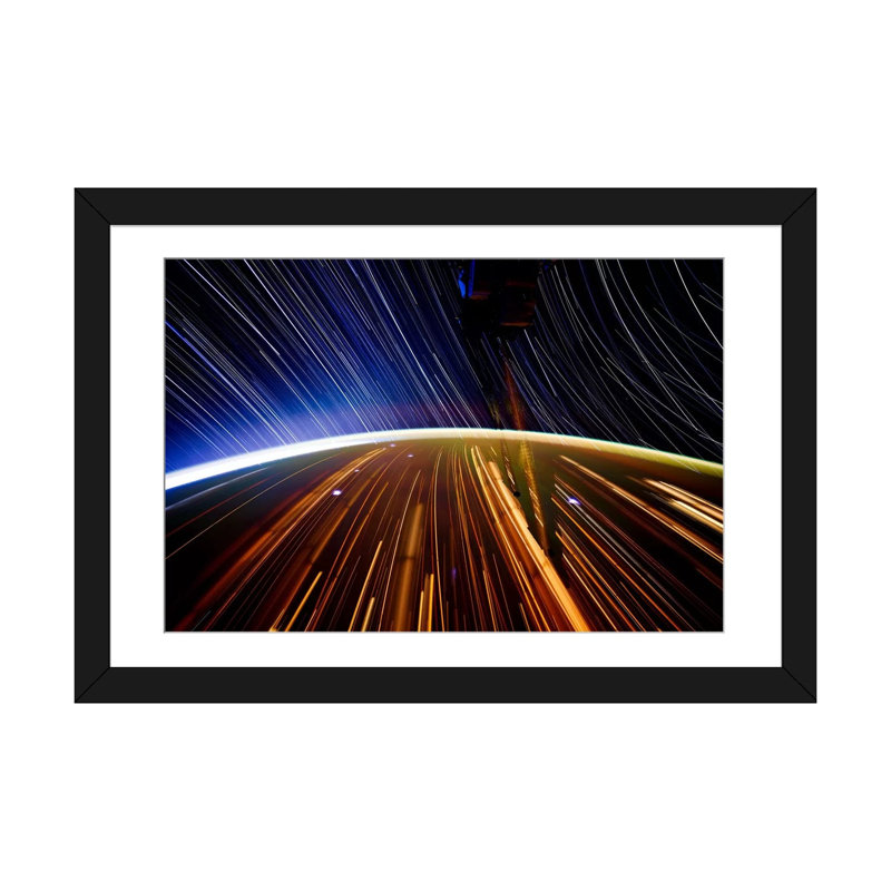 « astronomiey star exposition star », impression sur toile, impression à partir d’espace ii», Papier avec cadre noir, Blanc
