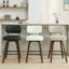 Tabouret de comptoir pivotant rembourré avec structure en bois-114223066-114223068