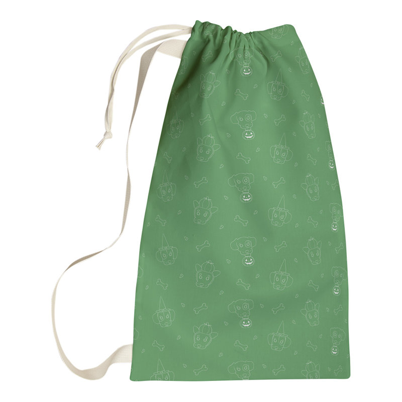 Fabric Laundry Bag with Handles, Green, Small (29" H x 18" W x 1" D)