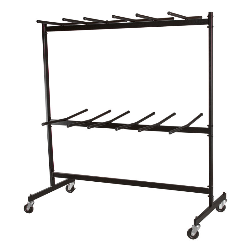 690 lb. Capacity Commercial Grade Steel 2-Tier Folding Chair Dolly