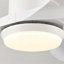 Ventilateur de plafond moderne blanc avec lumière, avec 3 pales en plastique ABS, télécommande, moteur à courant continu réversible et éclairage à DEL à intensité variable.-530170264-530170266