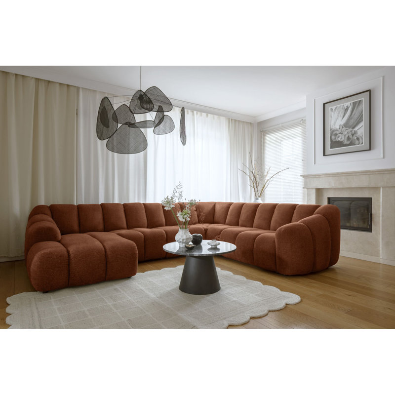 Shell 8 Seater Corner Sofa , Orange, Right Hand Facing