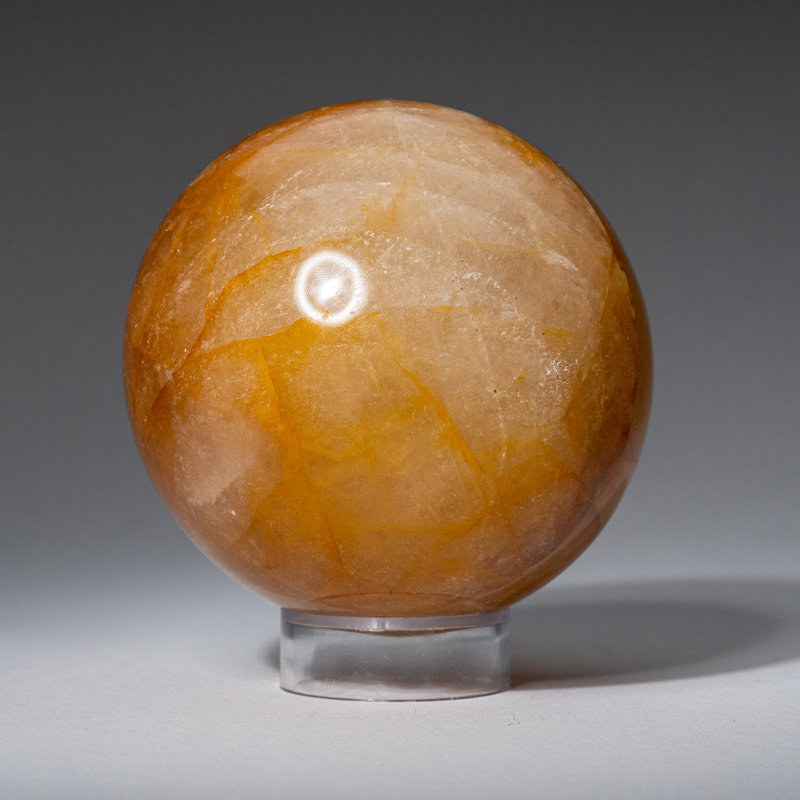 Lemon Quartz Sphere Sculpture (1.2 Lbs)